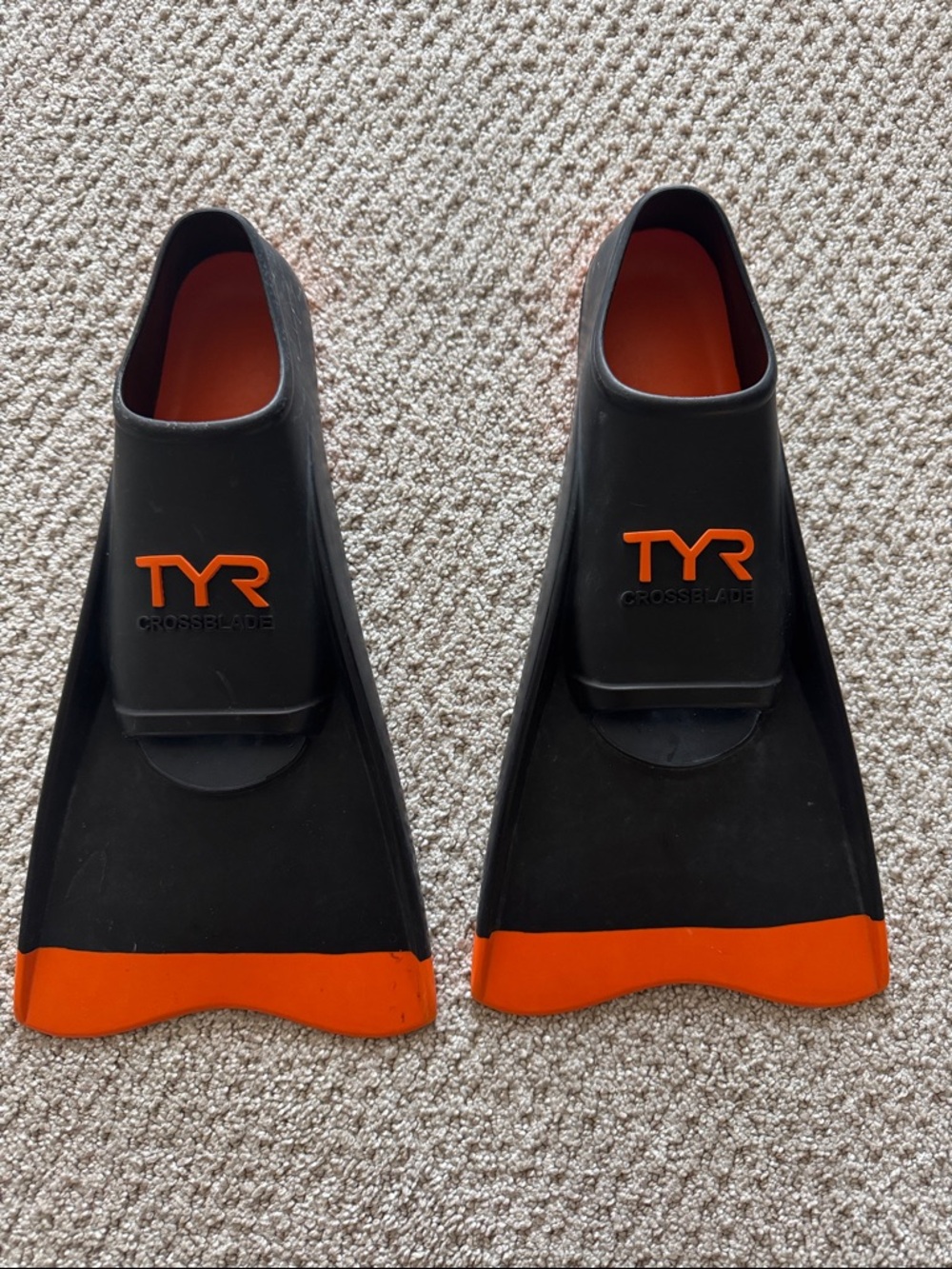 TYR Black and Orange Crossblade Training Swim Fins Youth 1-3